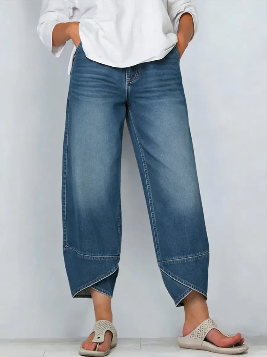 Ophelia - Cross Print Cotton Jeans