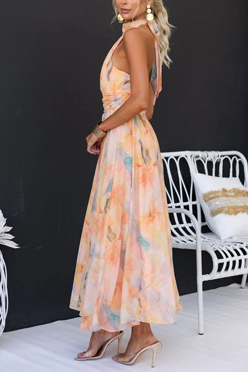 Halter™ - Maxi Dress with Print