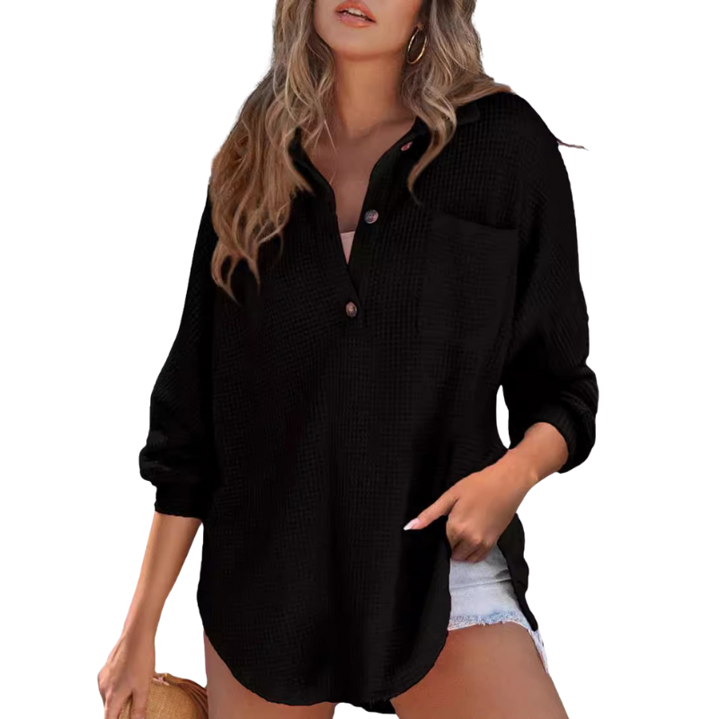 Saira – Casual Lightweight V-neck Tunic Blouse