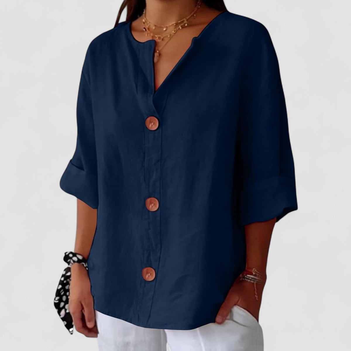 Nara – Relaxed Linen Blouse for Timeless Elegance