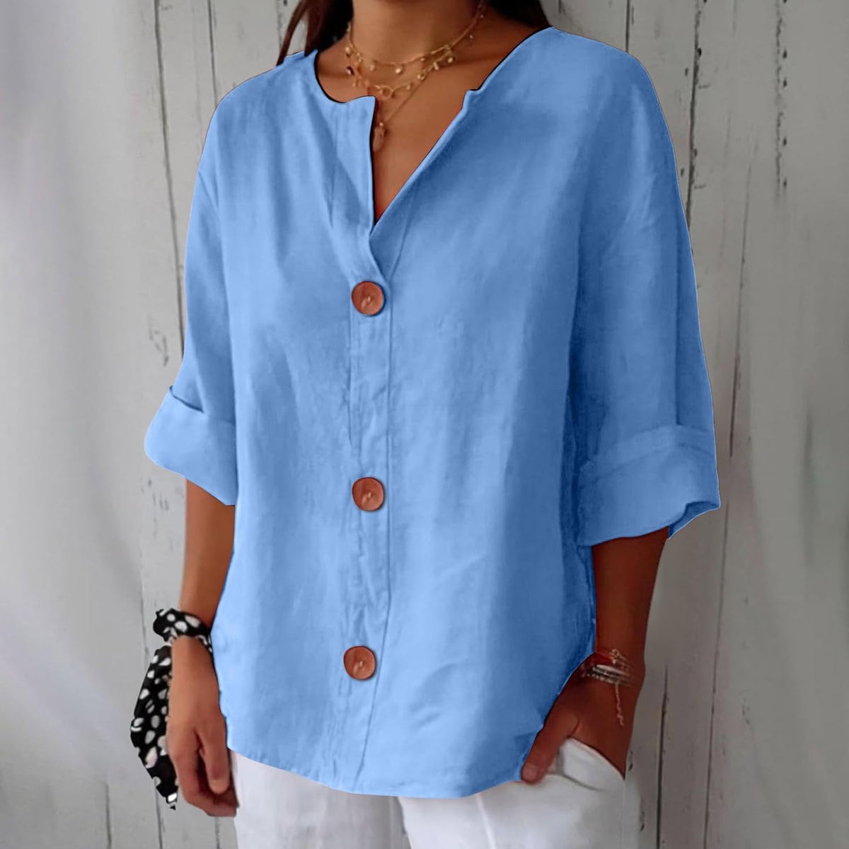 Nara – Relaxed Linen Blouse for Timeless Elegance